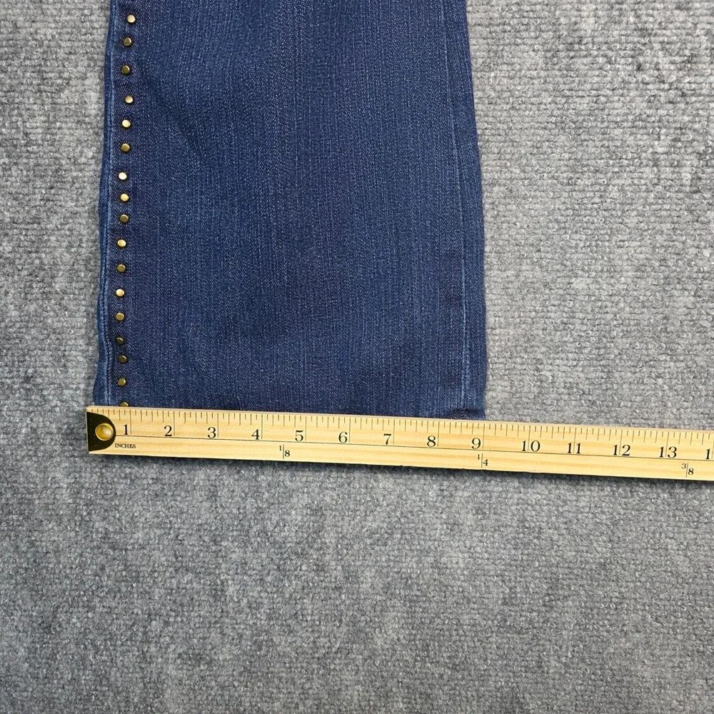 Lauren Ralph Lauren Studded Jeans Women 12 Blue Cotton Bootcut Embellished Denim